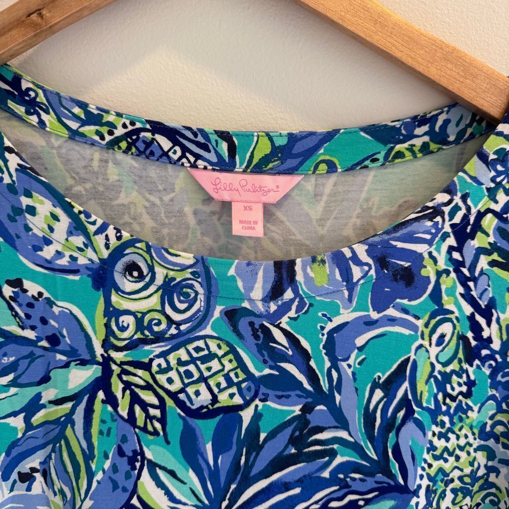 Lilly Pulitzer Lula Dress Bennet Blue Sneak a Peak Women's Size XS Preppy Beachy - Picture 5 of 10